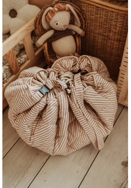 Noomad soft Hrací deka a Vak na hračky Stripes brown