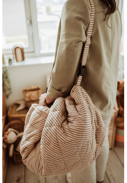 Noomad soft Hrací deka a Vak na hračky Stripes brown