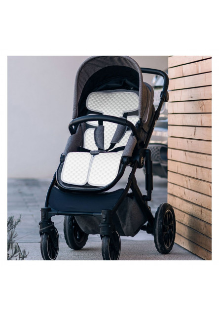 Podložka do kočárku/autosedačky 3D Mesh Grey/White