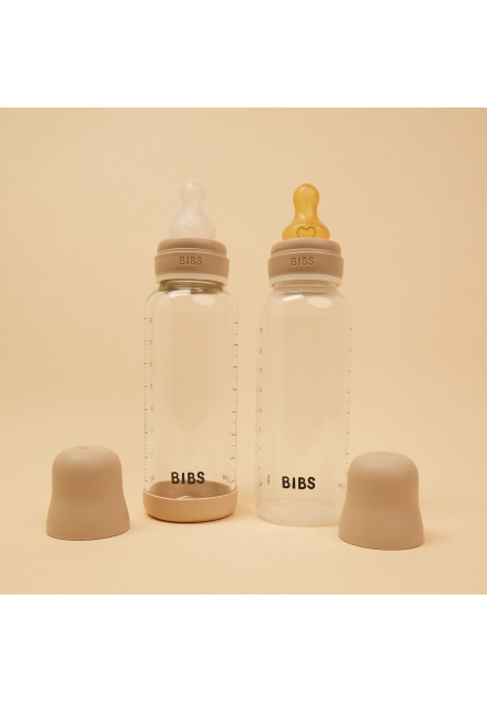 BIBS nočná antikoliková fľaša so silikónovým cumlíkom 270ml (Vanilla)
