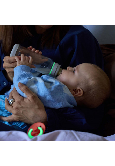 BIBS nočná antikoliková sklenená fľaša s kaučukovým cumlíkom 240ml (Vanilla)