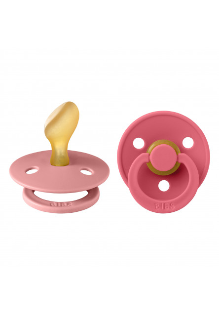 BIBS Colour anatomické cumlíky z prírodného kaučuku 2 ks - veľkosť 2 (Baby Pink / Tango)