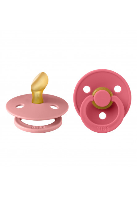 BIBS Colour anatomické cumlíky z prírodného kaučuku 2 ks - veľkosť 1 (Baby Pink / Tango)