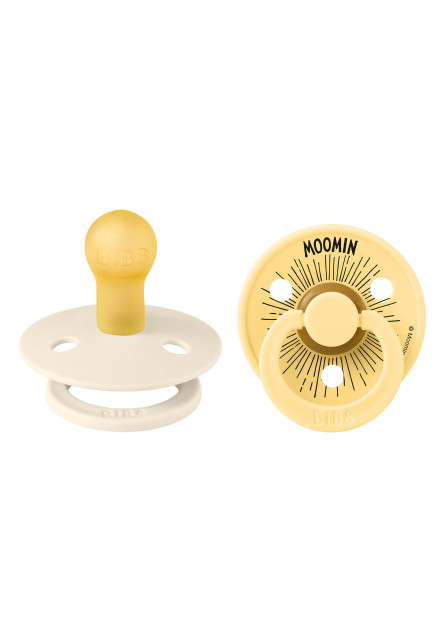BIBS x Moomin Colour cumlíky z prírodného kaučuku 2ks - veľkosť 3 (Moomintroll Ivory / Pale Butter)