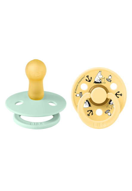 BIBS x Moomin Colour cumlíky z prírodného kaučuku 2ks - veľkosť 2 (Moomintroll Ivory / Pale Butter)