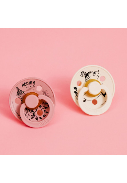 BIBS x Moomin Colour cumlíky z prírodného kaučuku 2ks - veľkosť 1 (Stinky Ivory / Khaki)