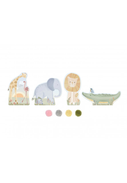 Kreatívna sada s brmbolcami Safari Friends