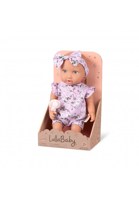Panenka 35 cm v overalu s čelenkou Floral Lila