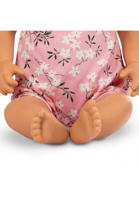 Panenka 35 cm v overalu s čelenkou Floral Pink