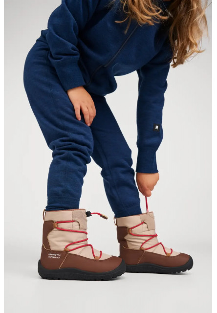 Detské zimné barefoot topánky s membránou Reima Ensilumi Kids - Black