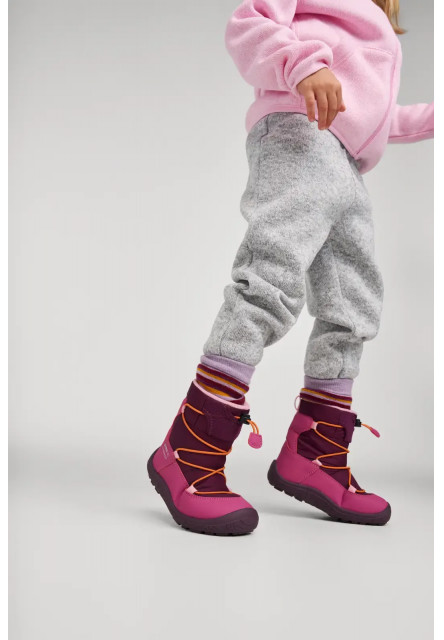 Detské zimné barefoot topánky s membránou Reima Ensilumi Kids - Black