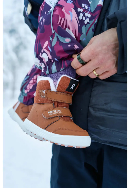 Detské zimné topánky s membránou Reima Pyrytys - Cinnamon brown