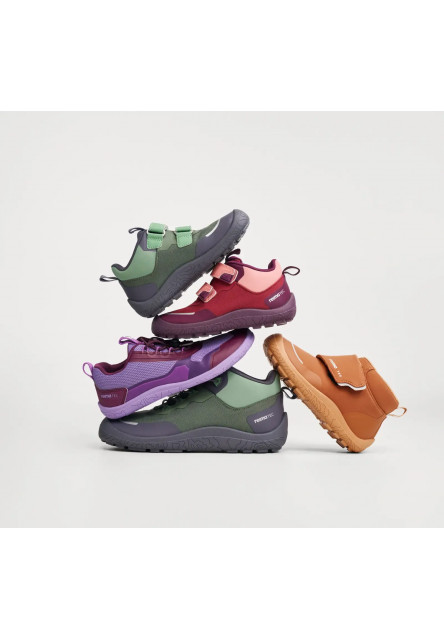 Detské barefoot topánky s membránou Reima Viikari - maroon