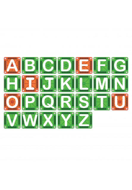 Magnetická stavebnice microMAGS LEARN Letters 56 dílků