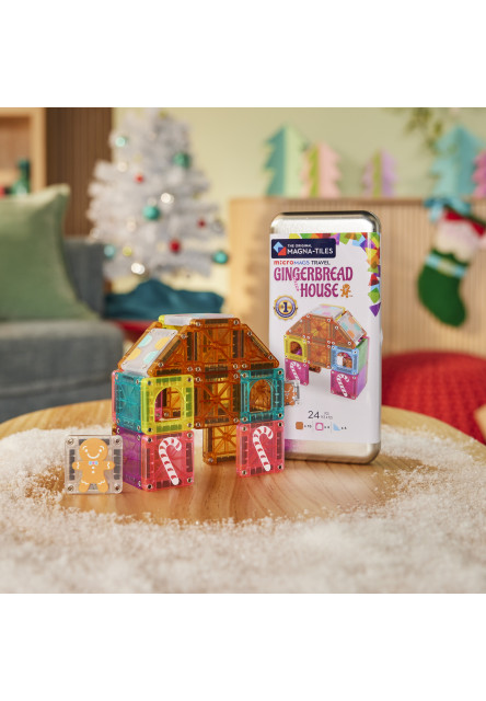 Magnetická stavebnice microMAGS Gingerbread House Travel Set 24 dílů