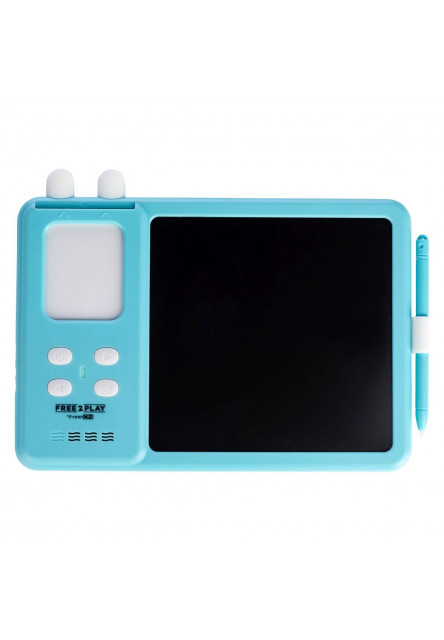 Free2Play Interaktivní LCD tabulka 2v1 pro výuku angličtiny Kiddigit Blue