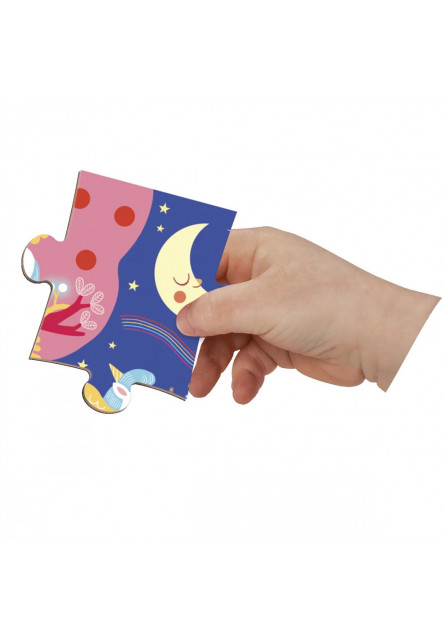 Magnetipuzzle Jednorožce 24 ks v tvare kufríka
