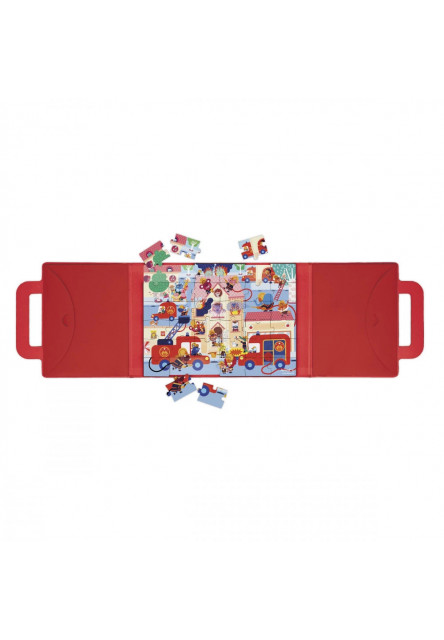 Magnetipuzzle Požiarnici 36 ks v tvare kufríka