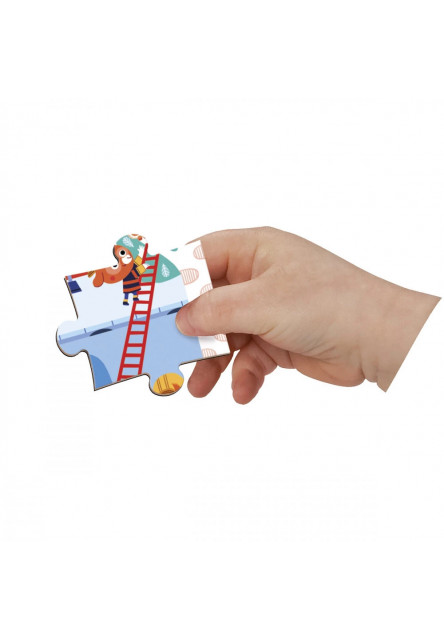 Magnetipuzzle Požiarnici 36 ks v tvare kufríka