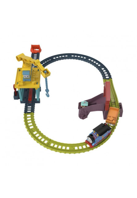 Fisher Price vláčkový set so žeriavom a motorovou mašinkou 
