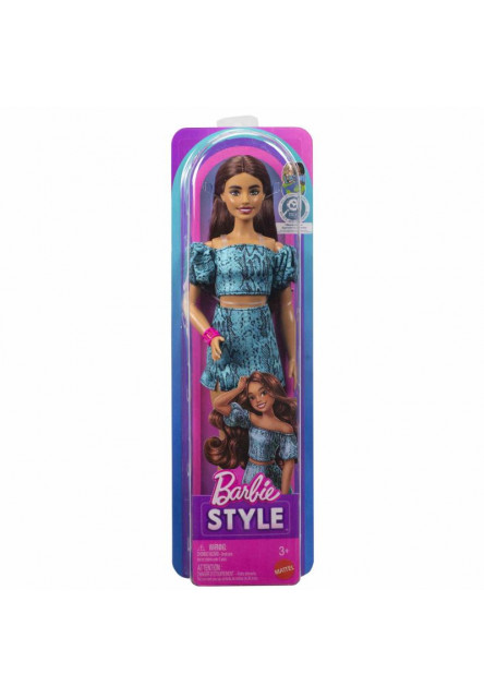BRB FASHIONISTAS MODELKA V TOPE A SUKNI S PETROLEJOVOU POTLAČOU