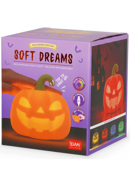 Nabíjacie nočné svetlo Legami Soft Dreams Rechargeable LED Light Silicon - Pumpkin