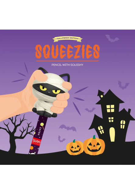 Ceruzka Legami Squeezies Pencil With Squishy HB Lead - Kitty Mummy