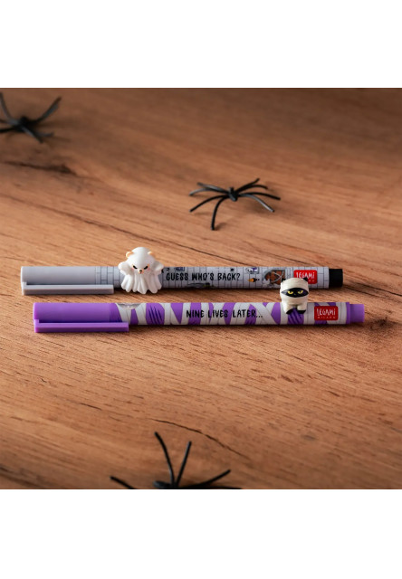 Set gélových pier Legami Lovely Friends 2 Gel Pens With Animal Decoration 0,5 mm - Spooky Party