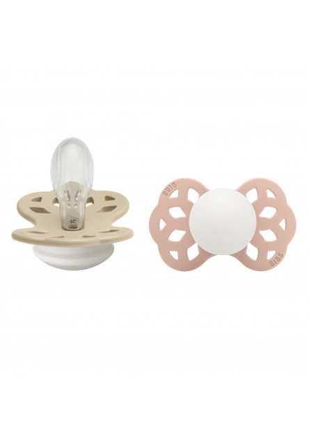 BIBS Infinity symetrické cumlíky zo silikónu 2ks - veľkosť 2 (Ivory / Blush)