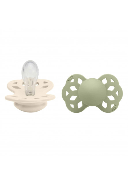 BIBS Infinity symetrické cumlíky zo silikónu 2ks - veľkosť 1 (Ivory / Blush)
