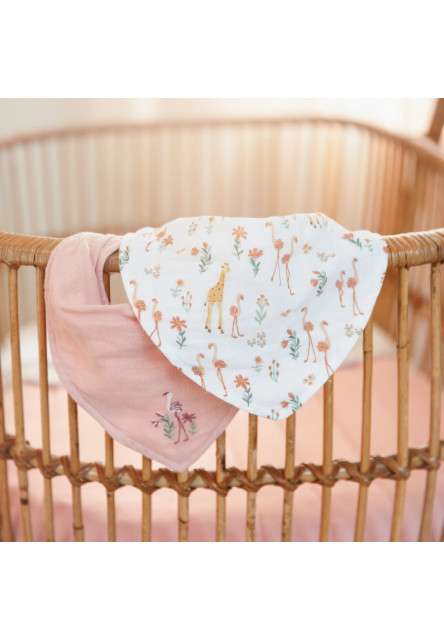 Podbradník bandana 2 ks Pink Blooming Safari