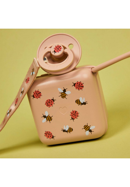 BIBS STUDIO Ribbon klip na cumlík (Ladybug Bumblebee Mix Blush)