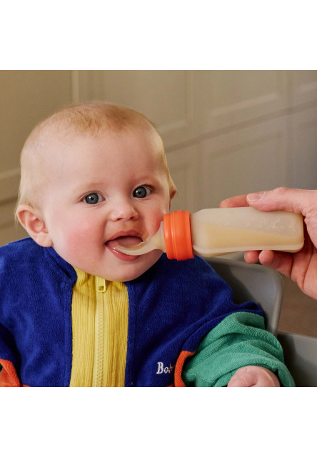 BIBS Squeeze silikónová kapsička s lyžičkou (Baby Blue)