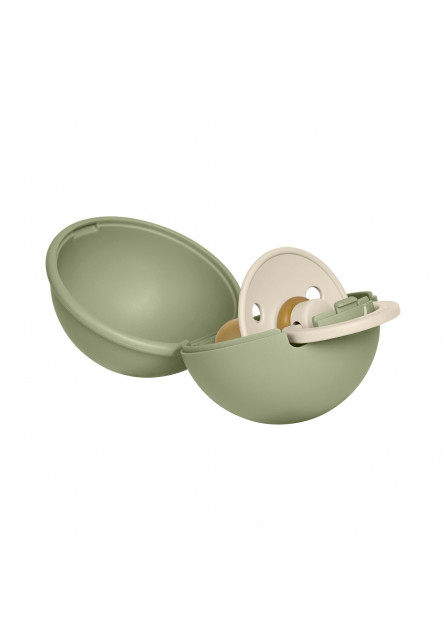 BIBS krabička Mini a Colour cumlík - veľkosť 2 (Vanilla & Dark Oak)