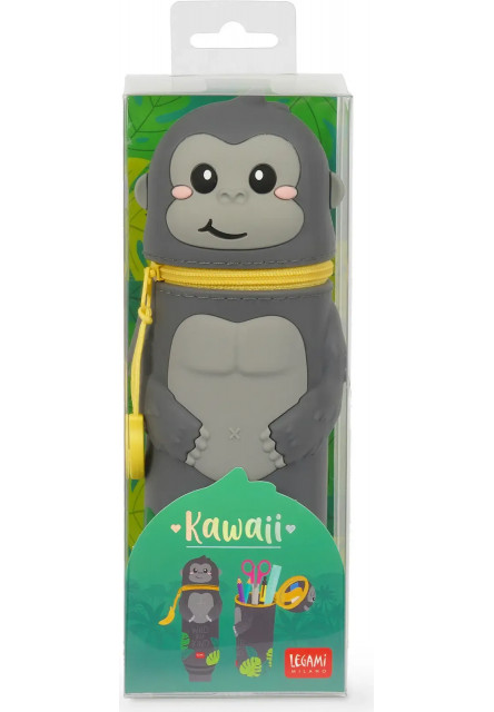 Peračník Legami Kawaii 2-in-1 Silicone Pencil Case - Gorilla
