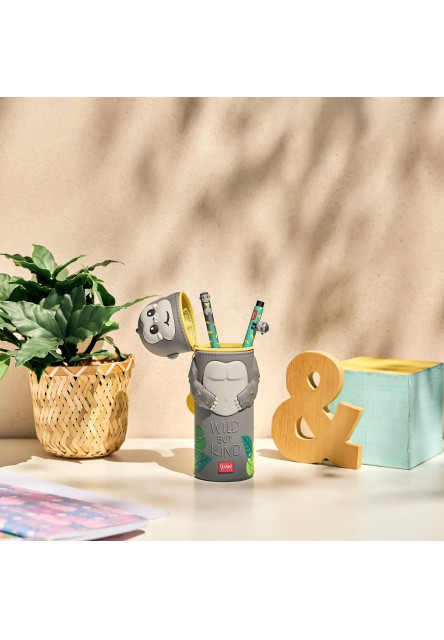 Peračník Legami Kawaii 2-in-1 Silicone Pencil Case - Gorilla