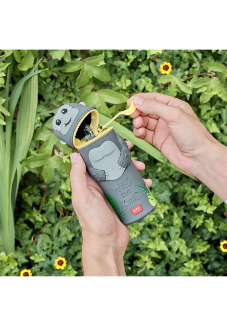 Peračník Legami Kawaii 2-in-1 Silicone Pencil Case - Gorilla