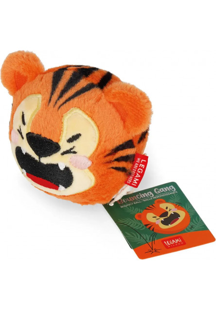 Plyšová skákacia loptička Legami Bouncing Gang Bouncy Ball - Tiger