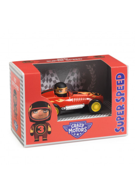 Kovové autíčko Crazy Motors Red Super Speed