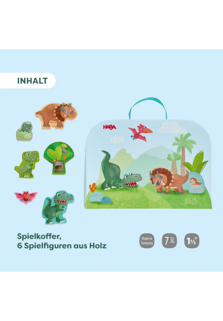 Kufrík s drevenými figúrkami Svet dinosaurov