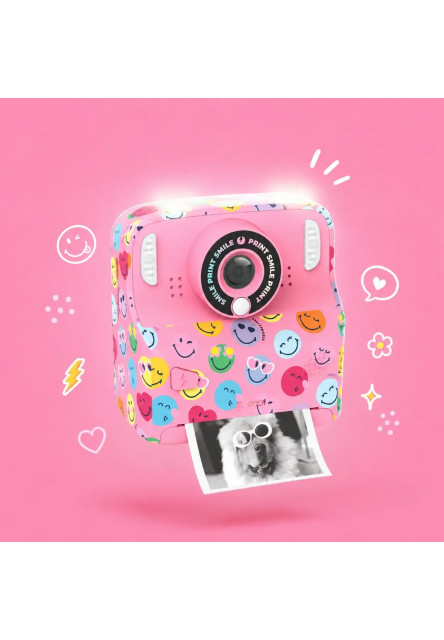 Detský fotoaparát MOB Pixismiley Printing Camera - ružová