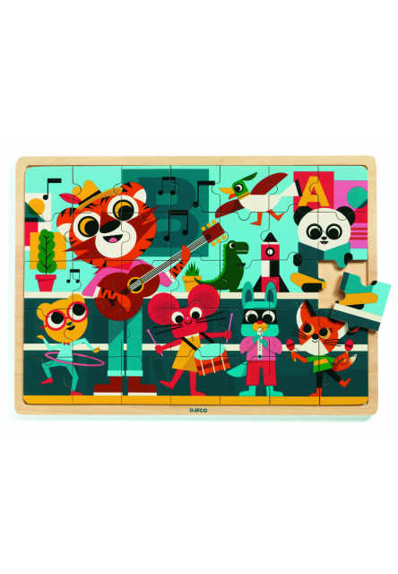 Drevené puzzle - Puzzlo Music (Hudobníci) DJECO