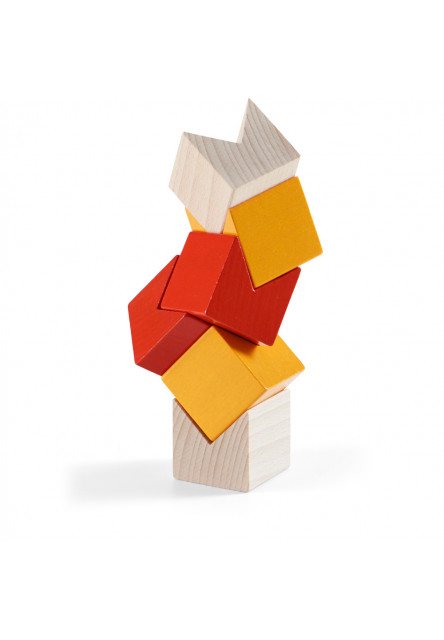 Dřevěná stavebnice 3D oranžová