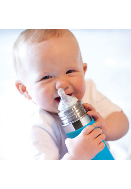 Nerezová kojenecká láhev 325ml (růžovo-bílá)