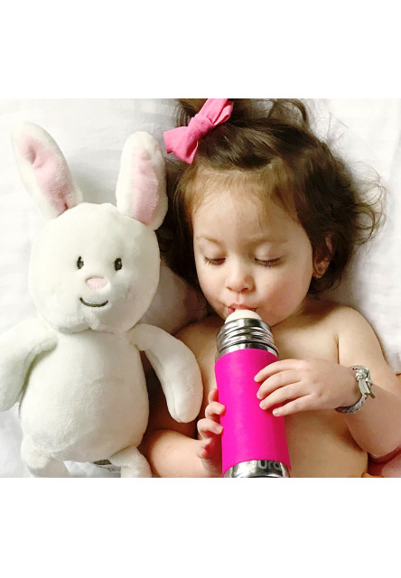 Nerezová kojenecká láhev 325ml (růžovo-bílá)
