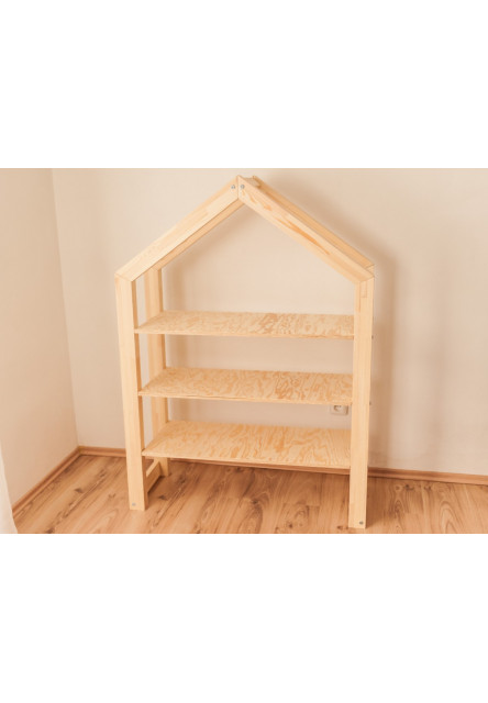 Knižnica domček natur premium Rozmery: 97 x 35 x 134 cm