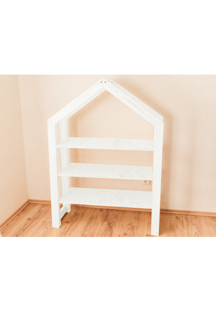 Knižnica domček Premium biela Rozmery: 107 x 35 x 138 cm