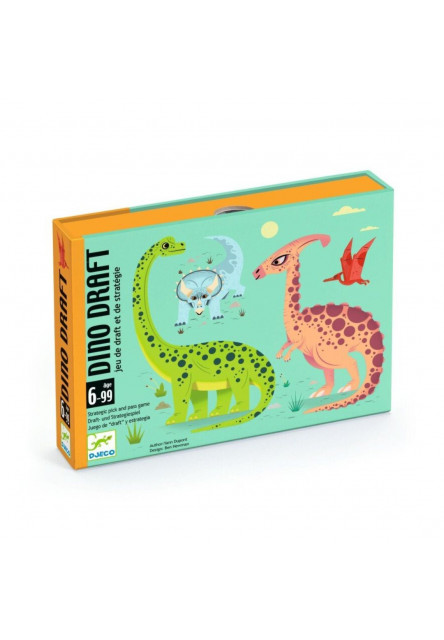 Dino Draft: kartová hra, strategická, na princípe „podaj ďalej“ DJECO