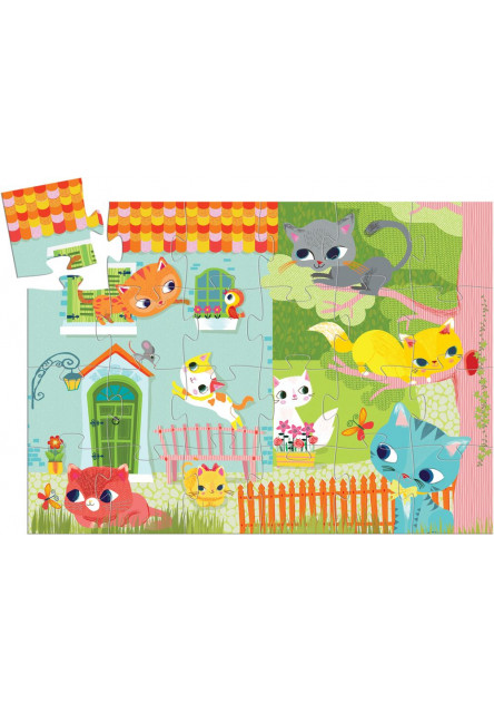 Siluetové puzzle: Kocúrik