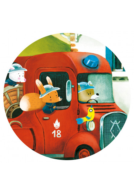 Siluetové puzzle: Požiarnické auto